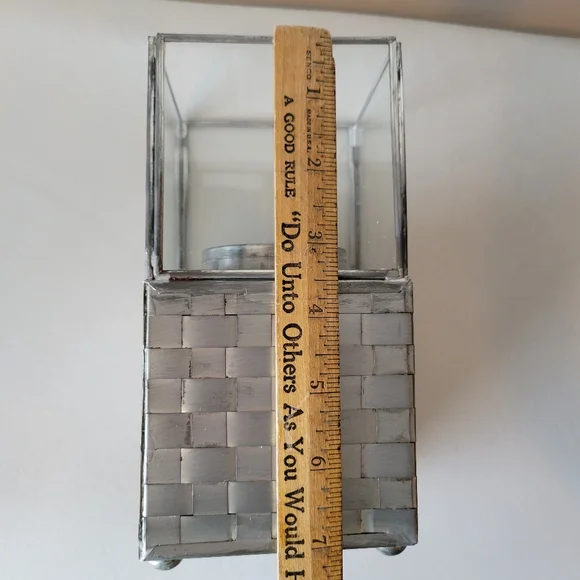 2 NIB Iron & Glass Basket Weave Candle Holders ~ Made in Mexico ~ Pretty! - Picture 16 of 16